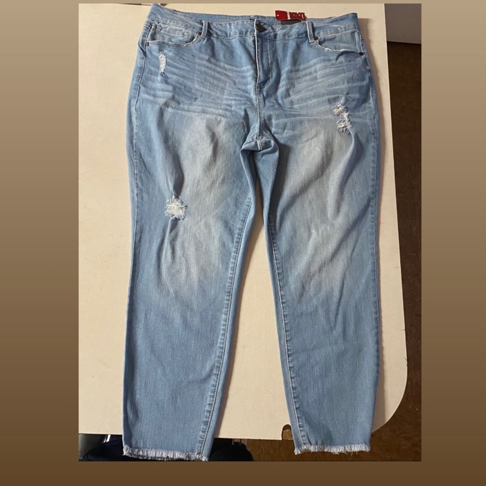 Denim blue plus size ankle jeans